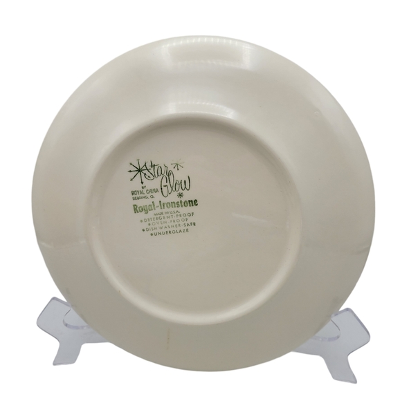 Vintage Royal China STAR GLOW Plate 10" MCM USA Gold Atomic Starburst Ironstone - Picture 2 of 10